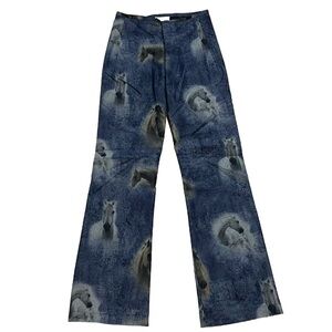 Signé Paris Vintage High Rise Boot Cut Horse Trousers Dress Pants Blue Gray 6